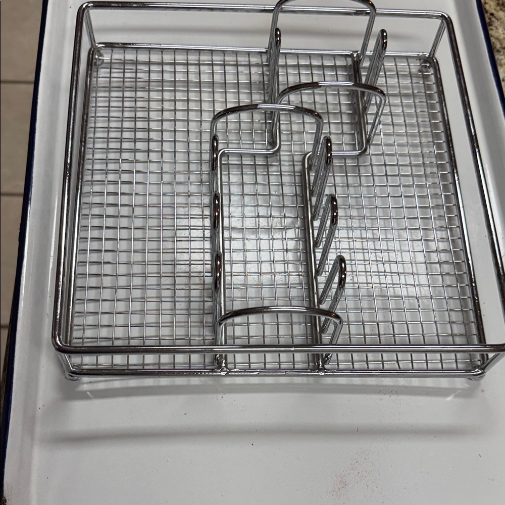 Stainless Steel Metal Flatware Rack Organizer - Picture 3 of 9
